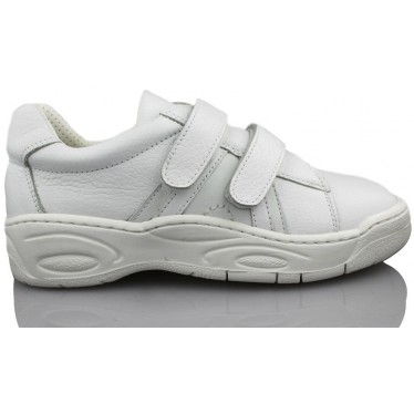 CALZAMEDI DOBLE VELCRO COMODO NIÑO color BLANCO