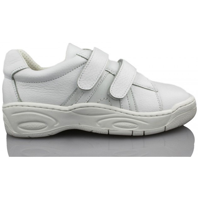 CALZAMEDI DOBLE VELCRO COMODO NIÑO color BLANCO