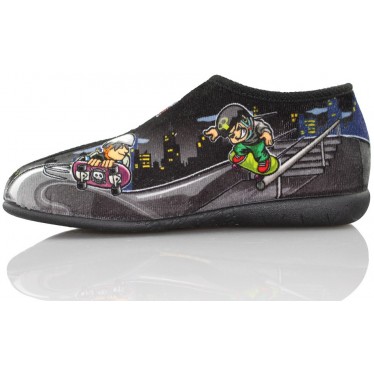 VULLADI ZAPATO IR POR CASA NIÑO SKATE color NEGRO