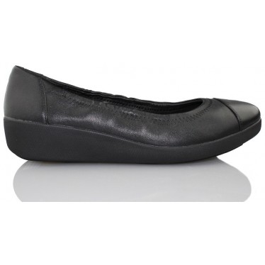 FITFLOP BALLERINA PIEL BAILARINA COMODA DE MUJER color NEGRO