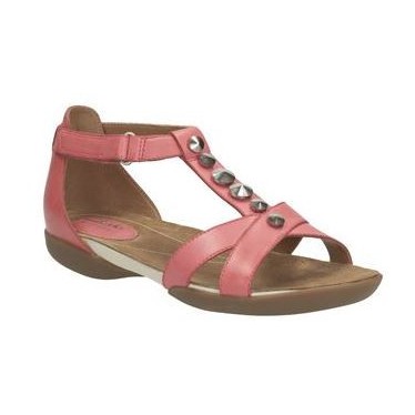 CLARKS RAFFI SCENT LEATHER W color CORAL