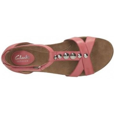 CLARKS RAFFI SCENT LEATHER W color CORAL