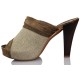 VIENTY ZUECO BIO HEBILLA NATURAL LINO color MARRON
