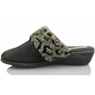 VULLADI SERRAJE IR POR CASA MUJER PELO LEOPARDO color GRIS