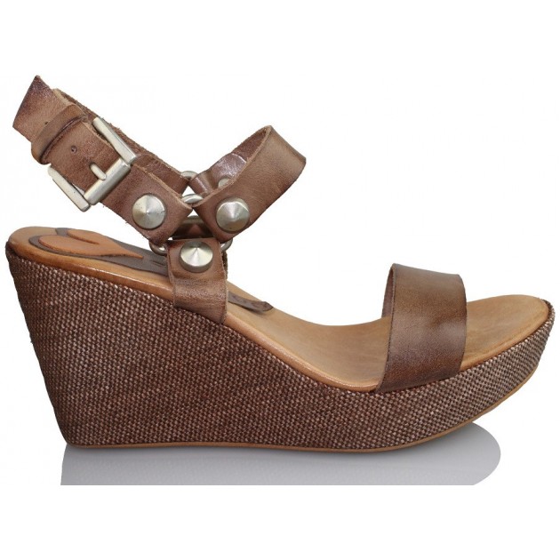 PAKER sandale confortable haute MARRON