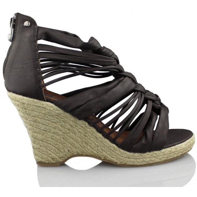 Sandales Mustang bandes de coin MARRON