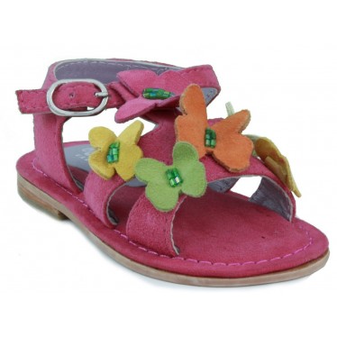 OCA LOCA nubuck sandales fille  FUXIA