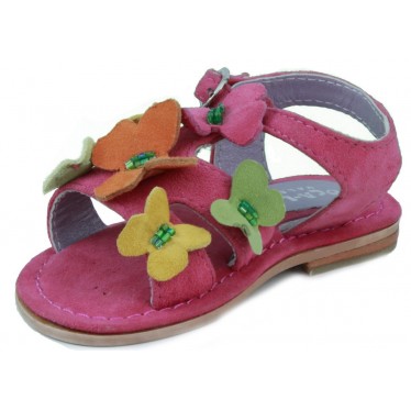 OCA LOCA nubuck sandales fille  FUXIA