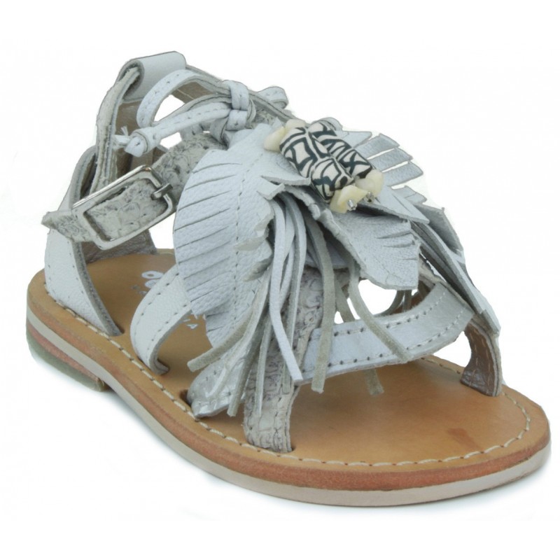 OCA LOCA sandale en cuir bébé  BLANCO