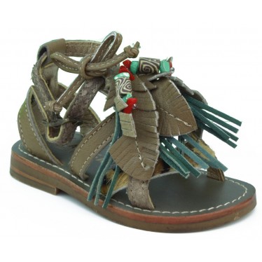 OCA LOCA sandale en cuir bébé  MARRON