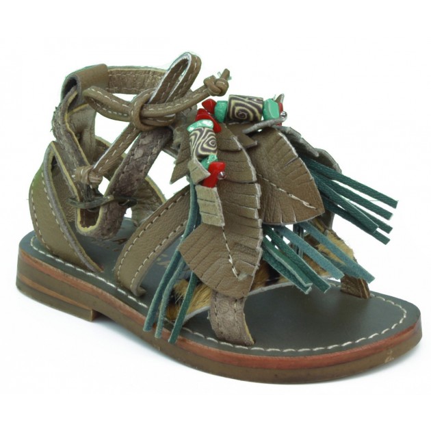 OCA LOCA sandale en cuir bébé MARRON
