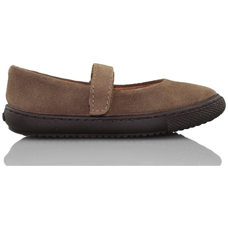 Danseurs VULLADI avec confortable Velcro fille  MARRON