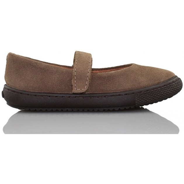 Danseurs VULLADI avec confortable Velcro fille MARRON