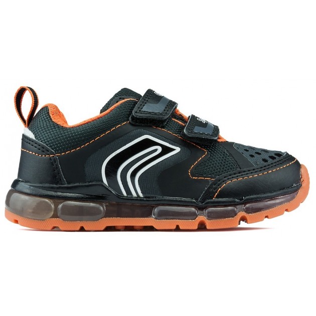 Geox Jr Android Garçon Chaussures BLACK_ORANGE Geox Jr Android Garçon Chaussures BLACK_ORANGE