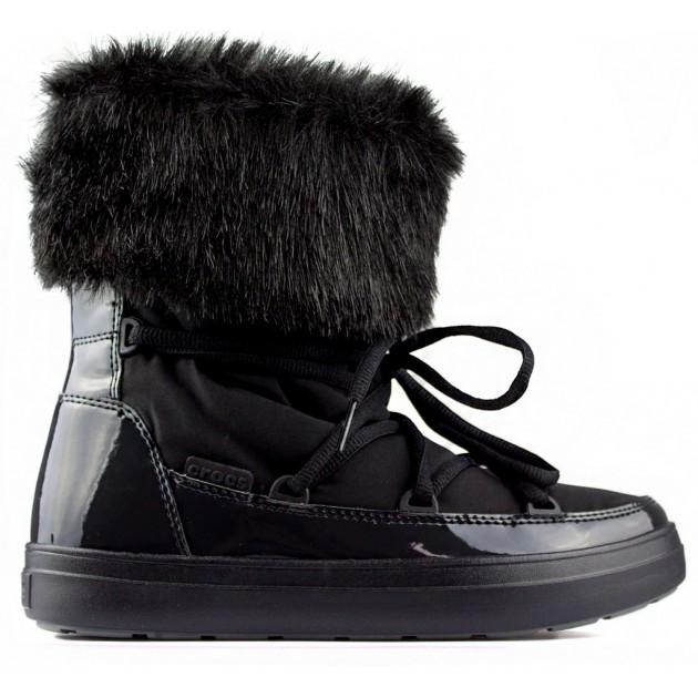 CROCS LODGE POINT LACE BOOT W BLACK NEGRO CROCS LODGE POINT LACE BOOT W BLACK NEGRO