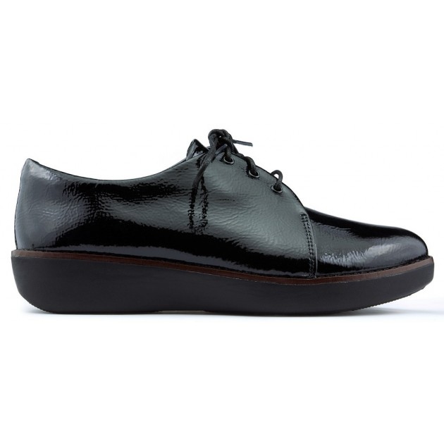 FITFLOP DERBY CRINKLE CHAROL CHAUSSURES BLACK FITFLOP DERBY CRINKLE CHAROL CHAUSSURES BLACK