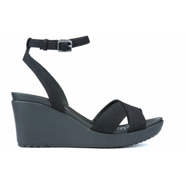 SANDALIAS CROCS LEIGH 2 CROSS STRAP 204950 NEGRO