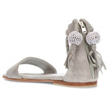 OCA LOCA nubuck sandales en cuir pour les filles GRIS