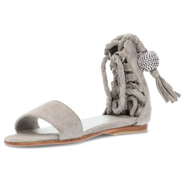 OCA LOCA nubuck sandales en cuir pour les filles GRIS