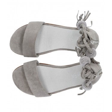 OCA LOCA nubuck sandales en cuir pour les filles GRIS