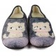 CHAUSSONS DE MAISON VULLADI FEMMES CLOSED KITTENS GRIS
