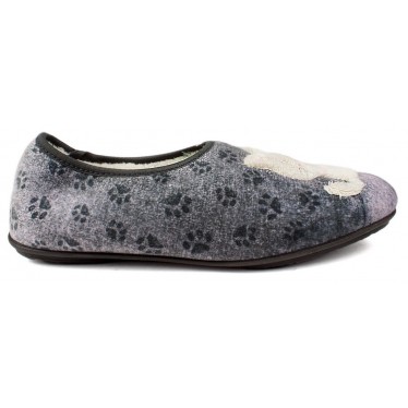 CHAUSSONS DE MAISON VULLADI FEMMES CLOSED KITTENS GRIS
