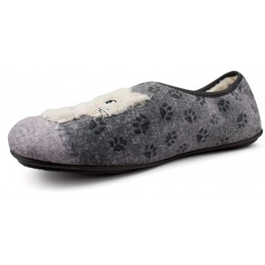 CHAUSSONS DE MAISON VULLADI FEMMES CLOSED KITTENS GRIS