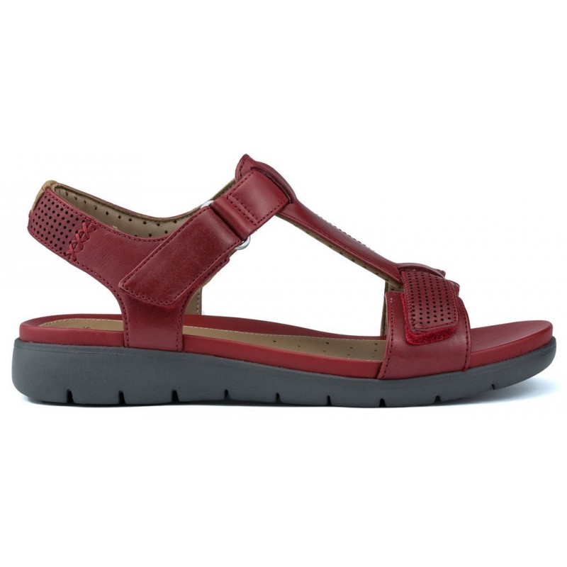 CLARKS SANDALES NON STRUCTURÉES UN HAYWOOD RED LEATHER