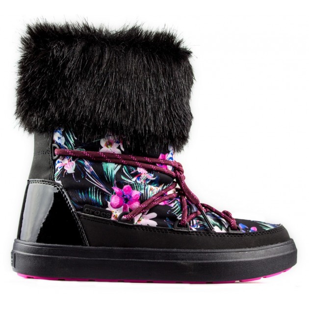 CROCS LODGE POINT LACE BOOT W BLACK MULTICOLOR CROCS LODGE POINT LACE BOOT W BLACK MULTICOLOR