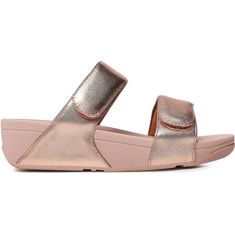 SANDALES FITFLOP FV6 LULU CLAQUETTES EN CUIR RÉGLABLES ROSE_GOLD