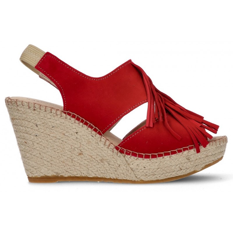 FRANGES D'APHRODITE BRUNES ESPADRILLES ROJO