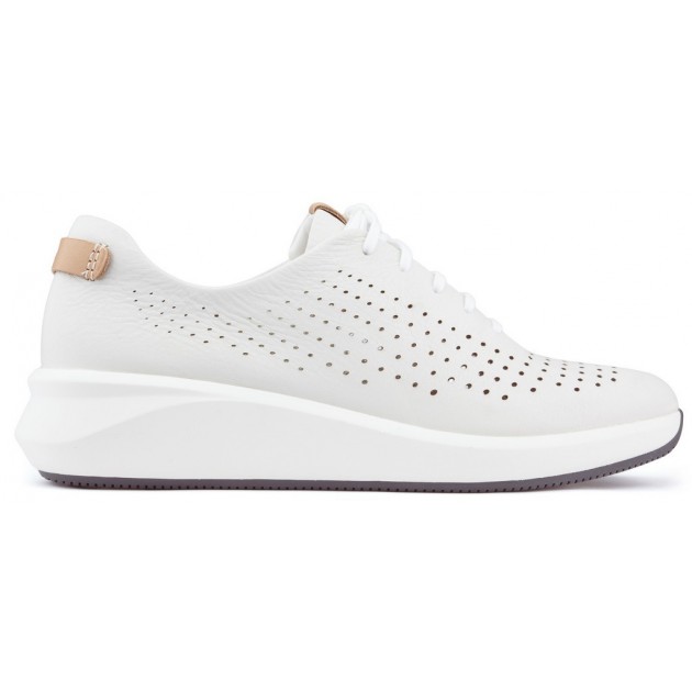 Chaussures CLARKS UN RIO TIE WHITE_LEATHER