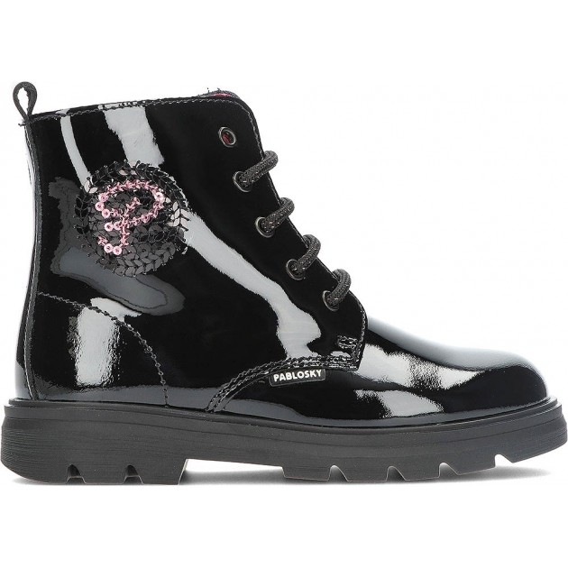 BOTTES À SEQUINS PABLOSKY LOGO 425419 NEGRO_CHAROL