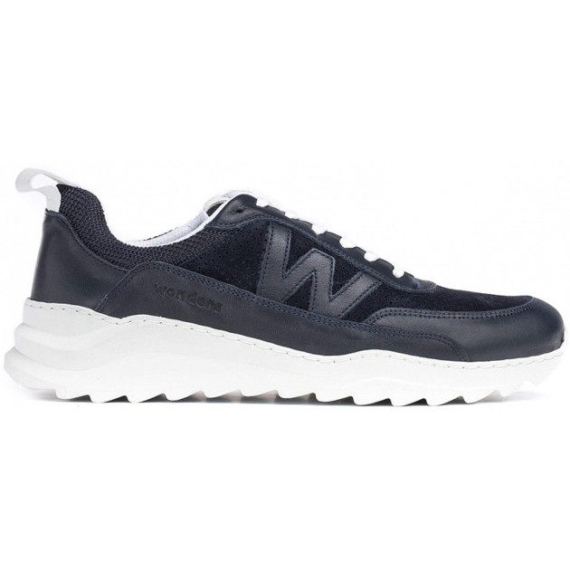 BASKETS EN CUIR WONDERS LOGO CB-4202 MARINO BASKETS EN CUIR WONDERS LOGO CB-4202 MARINO