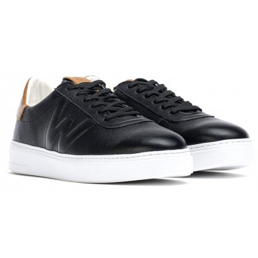 SNEAKERS EN CUIR GRAVÉ WONDERS CB-3920 NEGRO