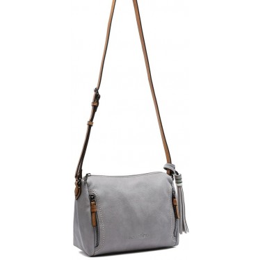 SAC À BANDOULIÈRE ABBACINO À POMPON 80569 GRIS