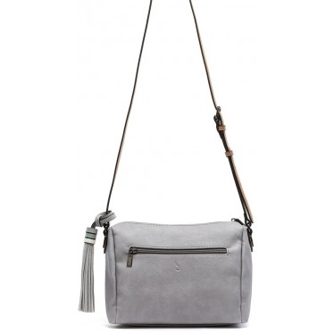 SAC À BANDOULIÈRE ABBACINO À POMPON 80569 GRIS