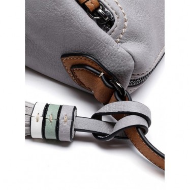 SAC À BANDOULIÈRE ABBACINO À POMPON 80569 GRIS