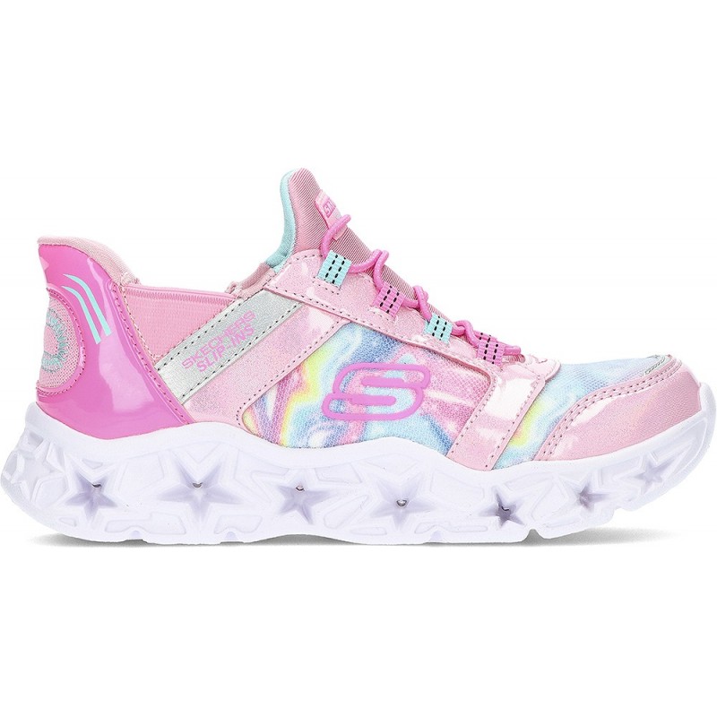 SPORTS AVEC LUMIÈRE SKECHERS GALAXY LIGHTS 303707L PINK_RAINBOW