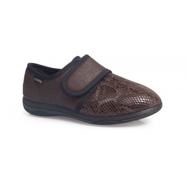 CHAUSSONS FEMME CALZAMEDI EXTRA CONFORTABLES W 3070 MARRON