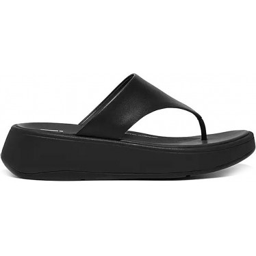 SANDALES FITFLOP FW4 F-MODE LTH PLATEFORME ORTEIL-PO BLACK