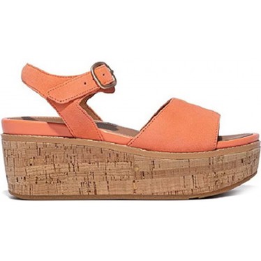 SANDALES FITFLOP ELOISE CORK-WRAP SUEDE GC7 SUNSHINE_ORANGE