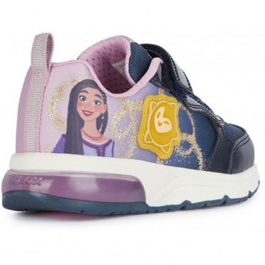 BASKETS GEOX WISH ASHA SPACECLUB J458VA AVEC LUMIÈRE NAVY_LAVENDER