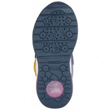 BASKETS GEOX WISH ASHA SPACECLUB J458VA AVEC LUMIÈRE NAVY_LAVENDER