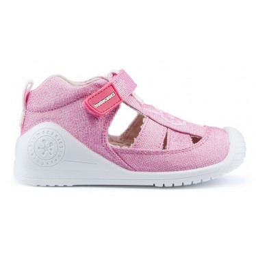 Sandales BIOMECANICS CANVAS BABY ANAIS FUCSIA