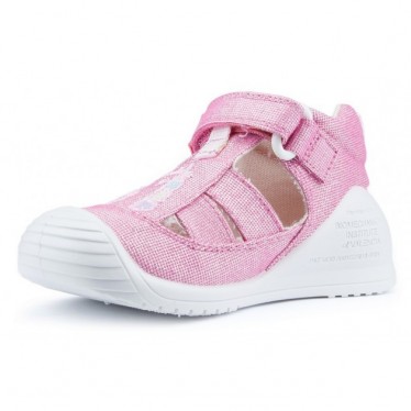 Sandales BIOMECANICS CANVAS BABY ANAIS FUCSIA