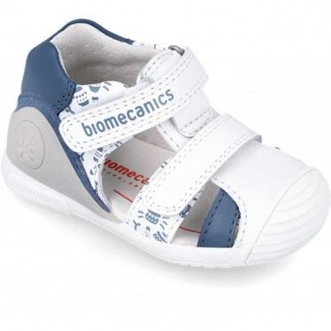 SANDALES PREMIERS PAS BIOMÉCANIQUE 242127 IMPRIMÉES BLANCO