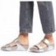 SANDALES FITFLOP FV6 LULU CLAQUETTES EN CUIR RÉGLABLES SILVER