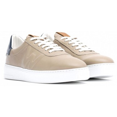 SNEAKERS EN CUIR GRAVÉ WONDERS CB-3920 TAUPE