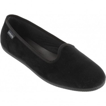 VICTORIA ODA DANSEUSE EN VELOURS 1049114 PANTOUFLES NEGRO